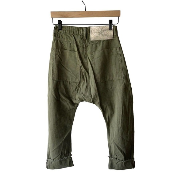 One Teaspoon Size 22 Green Safari Sinners Distressed Button Harem Pants - New - Picture 4 of 11